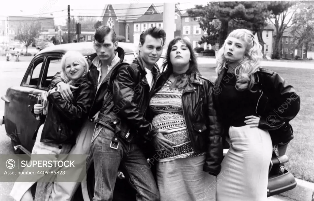 JOHNNY DEPP, DARREN E. BURROWS, RICKI LAKE, TRACI LORDS and KIM MCGUIRE in CRY-BABY (1990), directed by JOHN WATERS.