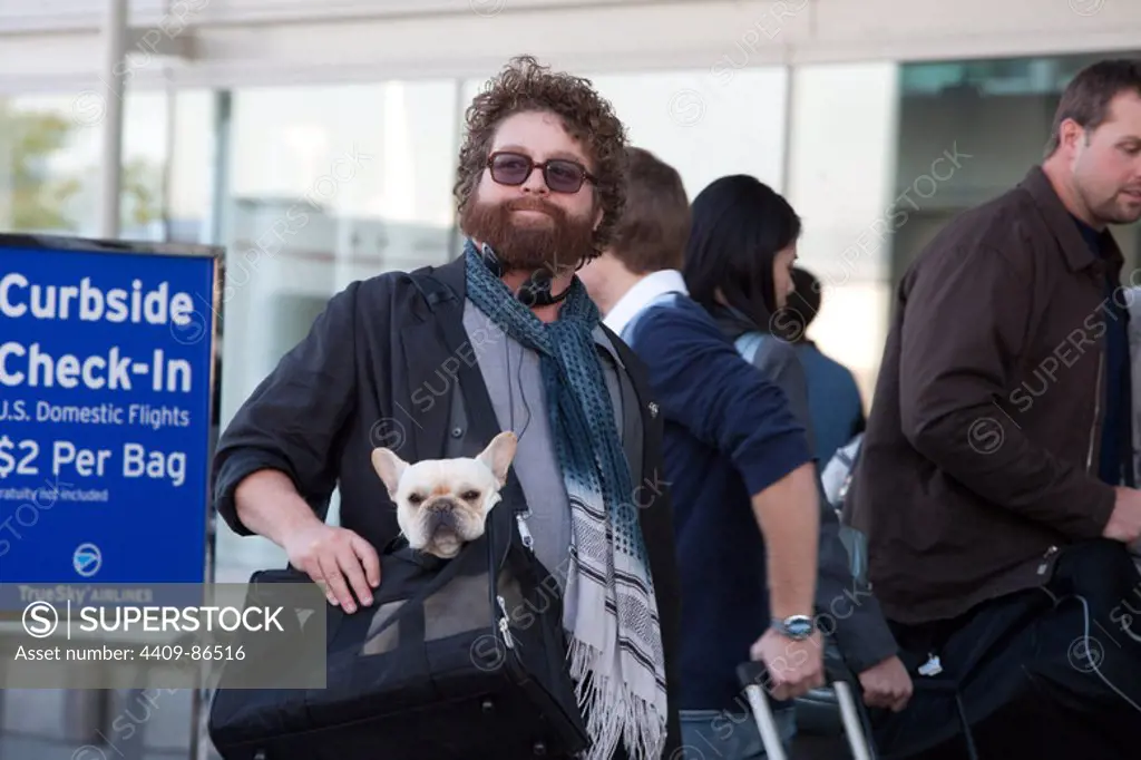 ZACH GALIFIANAKIS in DUE DATE (2010), directed by TODD PHILLIPS.