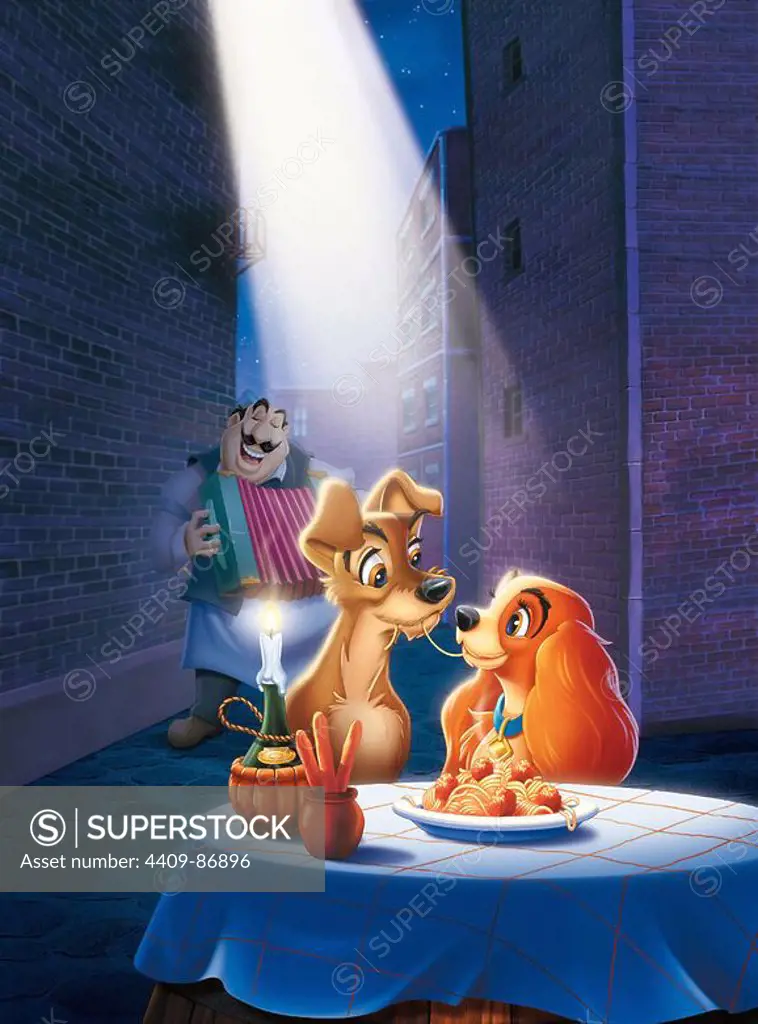 THE LADY AND THE TRAMP (1955), directed by CLYDE GERONIMI, WILFRED JACKSON and HAMILTON LUSKE.