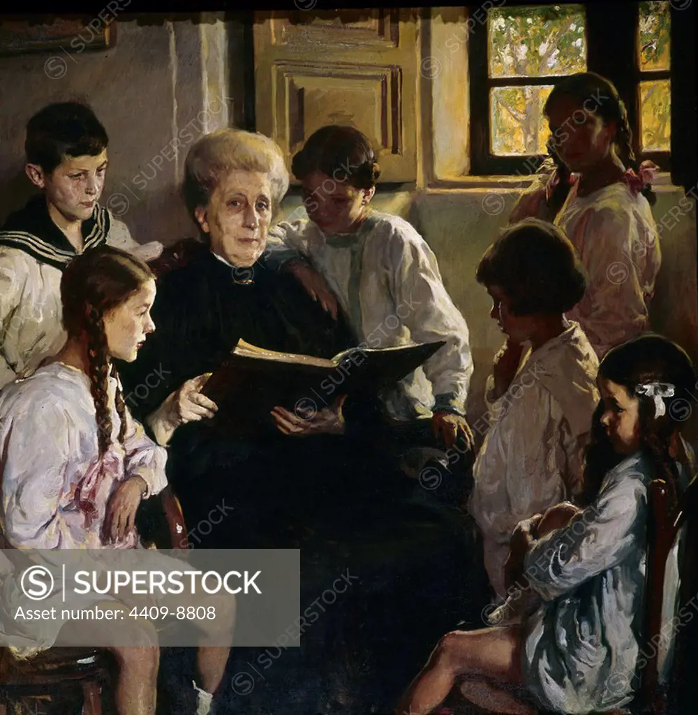 The Paintor's Mother and her grandchildren. La madre del pintor con sus nietos. Madrid, Reina Sofia museum. Author: FERNANDO ALVAREZ DE SOTOMAYOR. Location: MUSEO REINA SOFIA-PINTURA. MADRID. SPAIN.