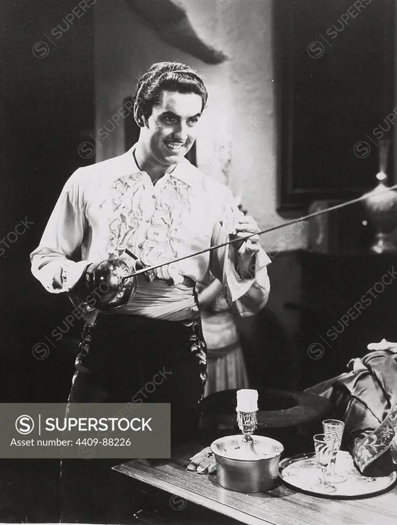 TYRONE POWER in THE MARK OF ZORRO (1940), directed by ROUBEN MAMOULIAN.