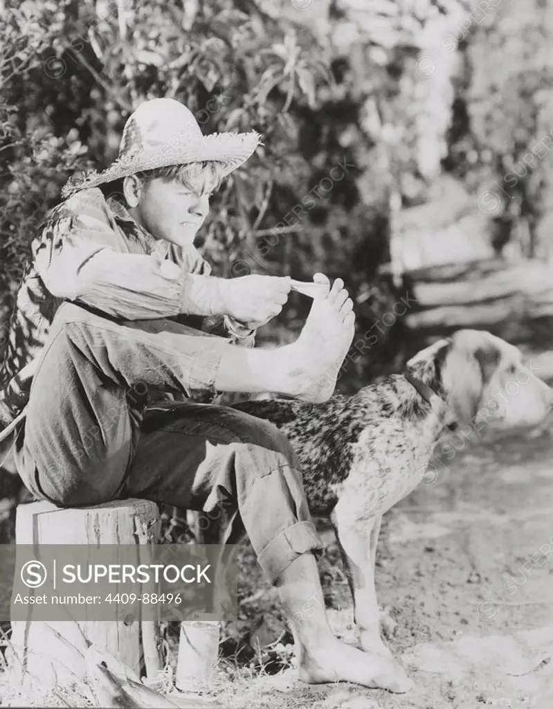 MICKEY ROONEY in THE ADVENTURES OF HUCKLEBERRY FINN (1939), directed by RICHARD THORPE.