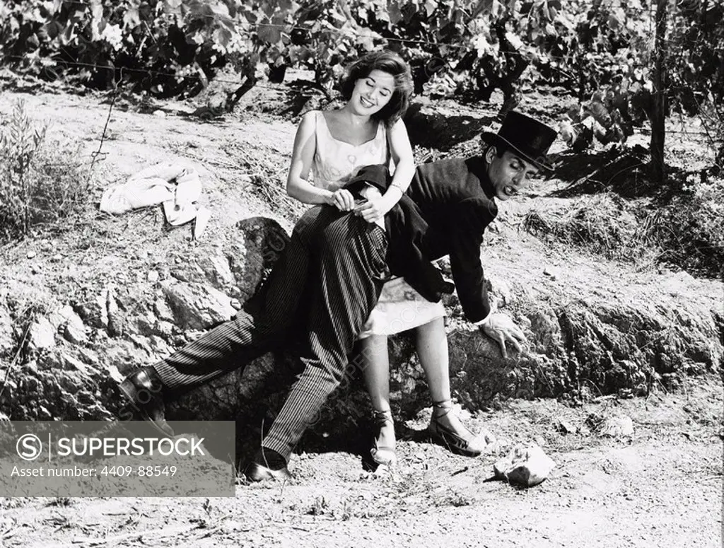 CONCHA VELASCO and PEPE RUBIO in LA BODA ERA A LAS DOCE (1964), directed by JULIO SALVADOR.