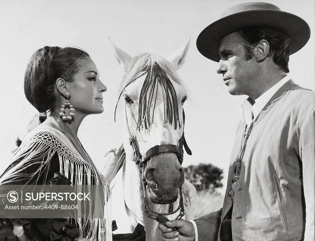 FRANCISCO RABAL and CARMEN SEVILLA in CAMINO DEL ROCIO (1966), directed by RAFAEL GIL.