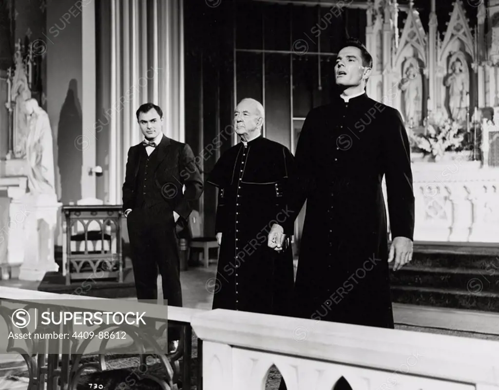 JOHN SAXON, CECIL KELLAWAY and TOM TRYON in THE CARDINAL (1963), directed by OTTO PREMINGER.