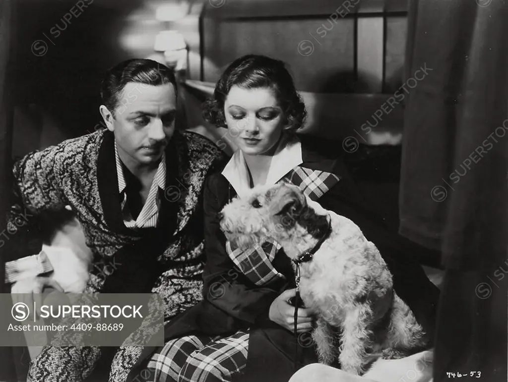 WILLIAM POWELL, MYRNA LOY and ASTA in THE THIN MAN (1934), directed by W. S. VAN DYKE.