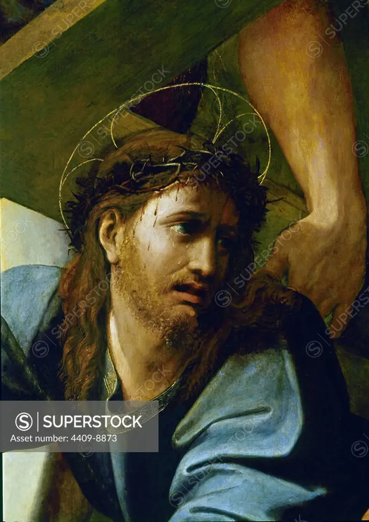 Italian School. Jesus Falling during his Martyrdom - detail. Madrid, Prado museum. Author: RAFAEL SANZIO O RAFAEL DE URBINO. Location: MUSEO DEL PRADO-PINTURA. MADRID. SPAIN.