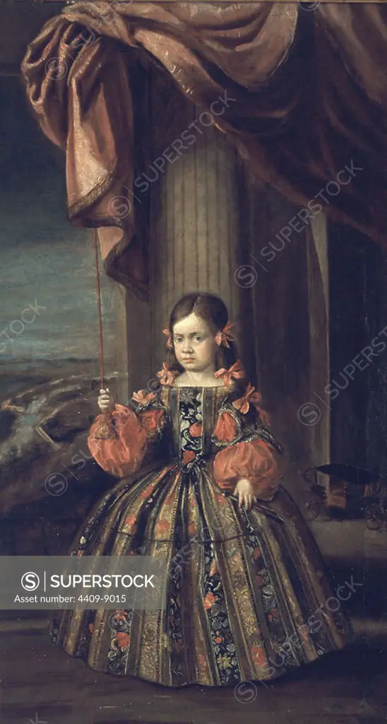 INFANTA MARGARITA DE AUSTRIA. Author: JUAN BAUTISTA MARTINEZ DEL MAZO (1611-1667). Location: PRIVATE COLLECTION. MADRID. SPAIN. Margaret Theresa of Spain. FELIPE IV HIJA. MARIANA DE AUSTRIA HIJA. AUSTRIA MARIANA HIJA. INFANTA MARGARITA. LEOPOLDO I ESPOSA.
