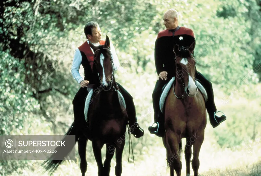 WILLIAM SHATNER and PATRICK STEWART in STAR TREK GENERATIONS (1994), directed by DAVID CARSON.