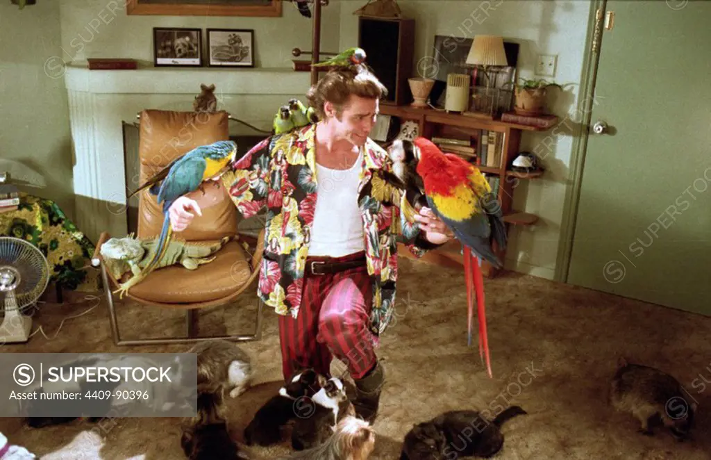 JIM CARREY in ACE VENTURA: PET DETECTIVE (1994), directed by TOM SHADYAC. Copyright: Editorial use only. No merchandising or book covers. This is a publicly distributed handout. Access rights only, no license of copyright provided. Only to be reproduced in conjunction with promotion of this film.