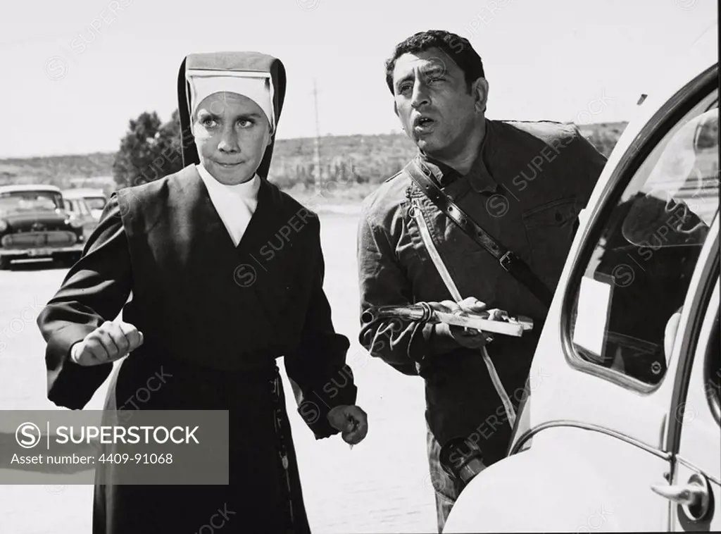 GRACITA MORALES and CASSEN in SISTER CITROEN (1967) -Original title: SOR CITROËN-, directed by PEDRO LAZAGA.