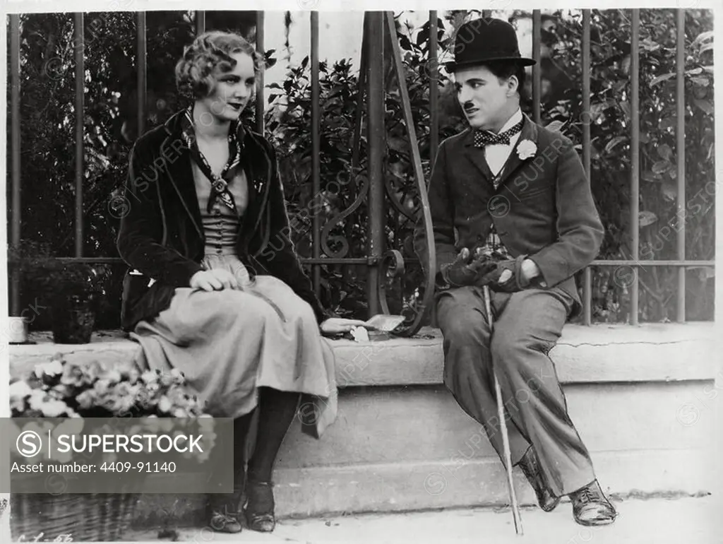 CHARLIE CHAPLIN and VIRGINIA CHERRILL in CITY LIGHTS (1931), directed by CHARLIE CHAPLIN.