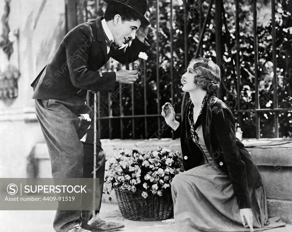 CHARLIE CHAPLIN and VIRGINIA CHERRILL in CITY LIGHTS (1931), directed by CHARLIE CHAPLIN.