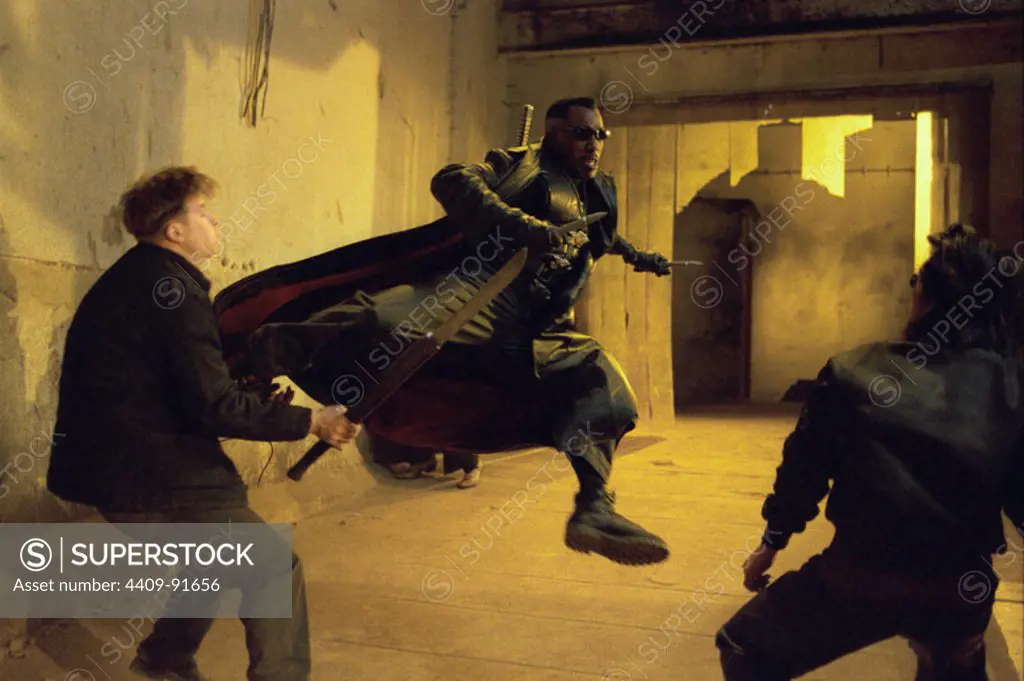 WESLEY SNIPES in BLADE II (2002), directed by GUILLERMO DEL TORO.
