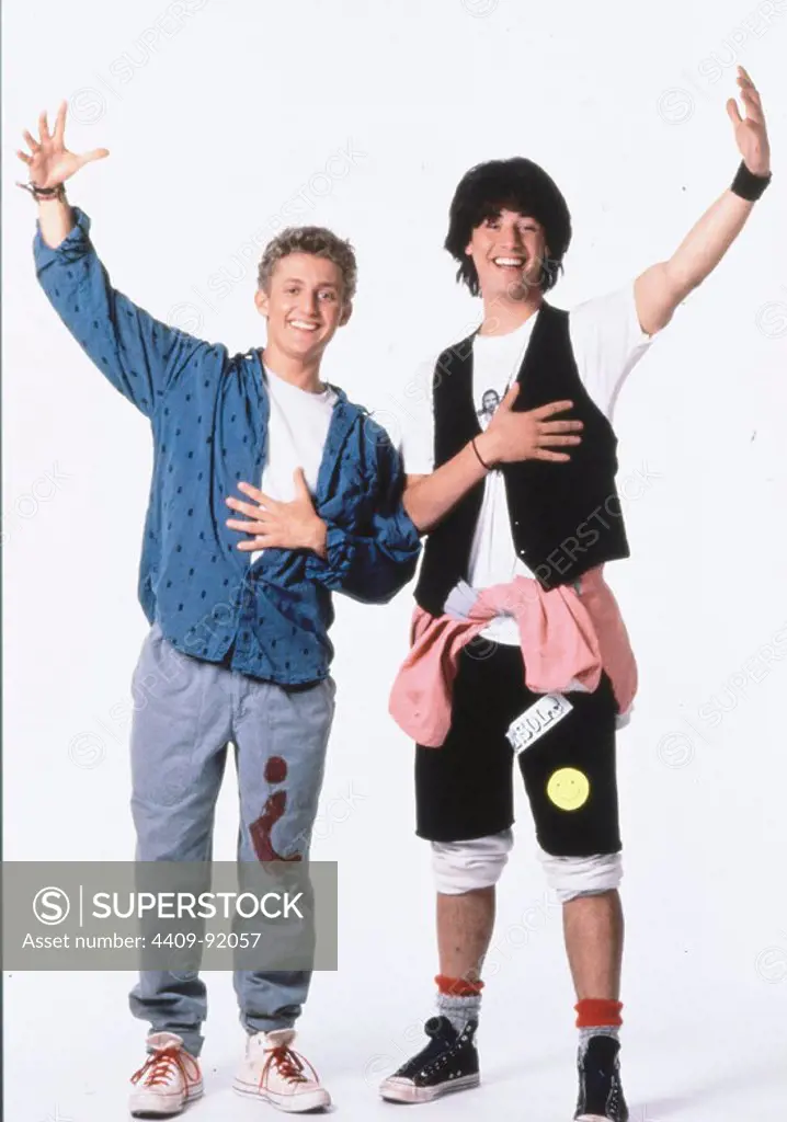 KEANU REEVES and ALEX WINTER in BILL AND TED'S EXCELLENT ADVENTURE (1989), directed by STEPHEN HEREK.