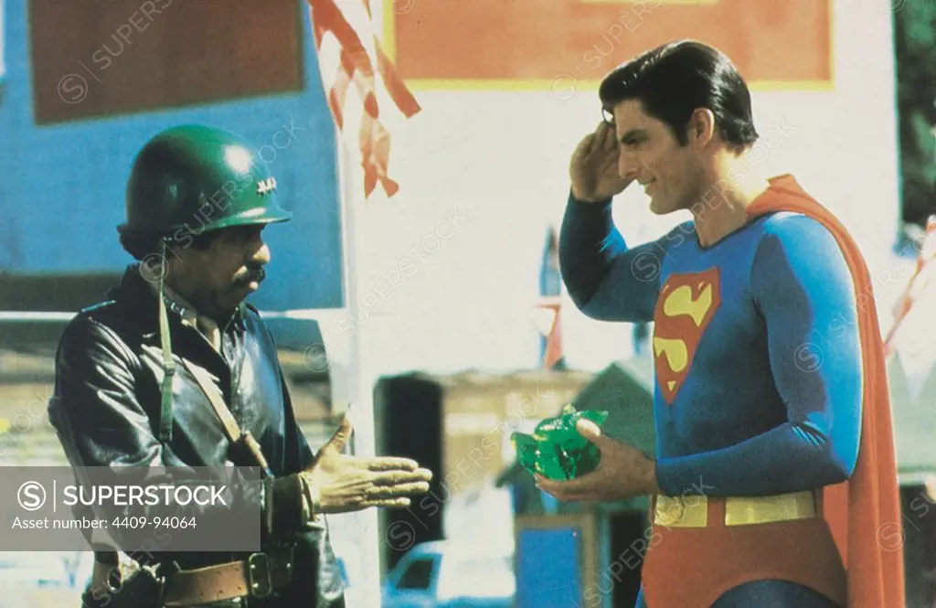 CHRISTOPHER REEVE and RICHARD PRYOR in SUPERMAN III (1983), directed by RICHARD LESTER.