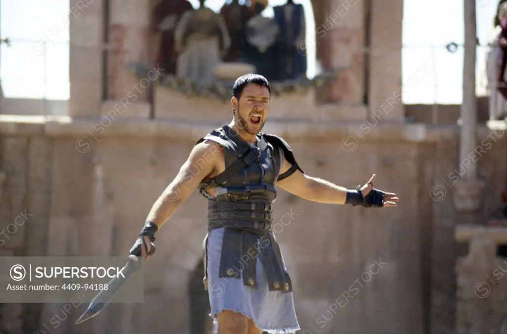 RUSSELL CROWE in GLADIATOR (2000), directed by RIDLEY SCOTT.