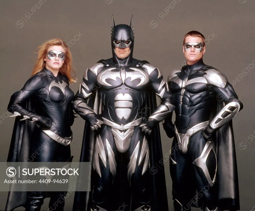 GEORGE CLOONEY, ALICIA SILVERSTONE and CHRIS O'DONNELL in BATMAN & ROBIN (1997), directed by JOEL SCHUMACHER.