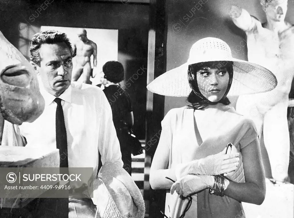 JANE FONDA and PETER FINCH in IN THE COOL OF THE DAY (1963), directed by ROBERT STEVENS.