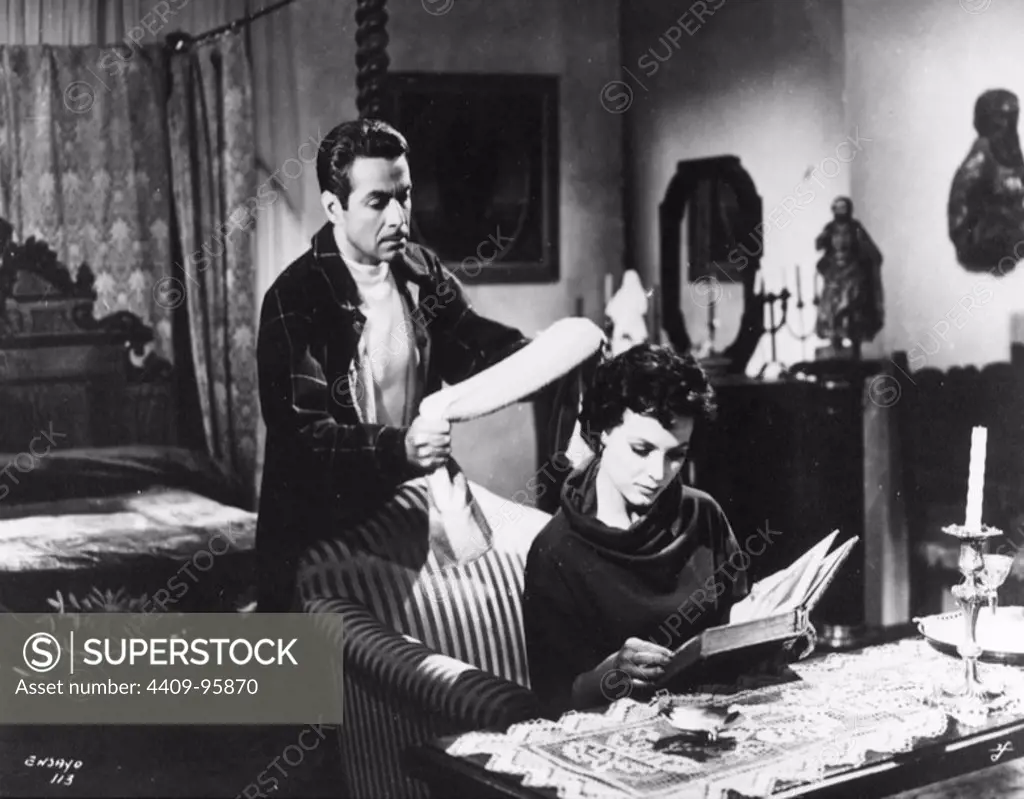 MIROSLAVA and ERNESTO ALONSO in THE CRIMINAL LIFE OF ARCHIBALDO DE LA CRUZ (1955) -Original title: ENSAYO DE UN CRIMEN-, directed by LUIS BUÑUEL.