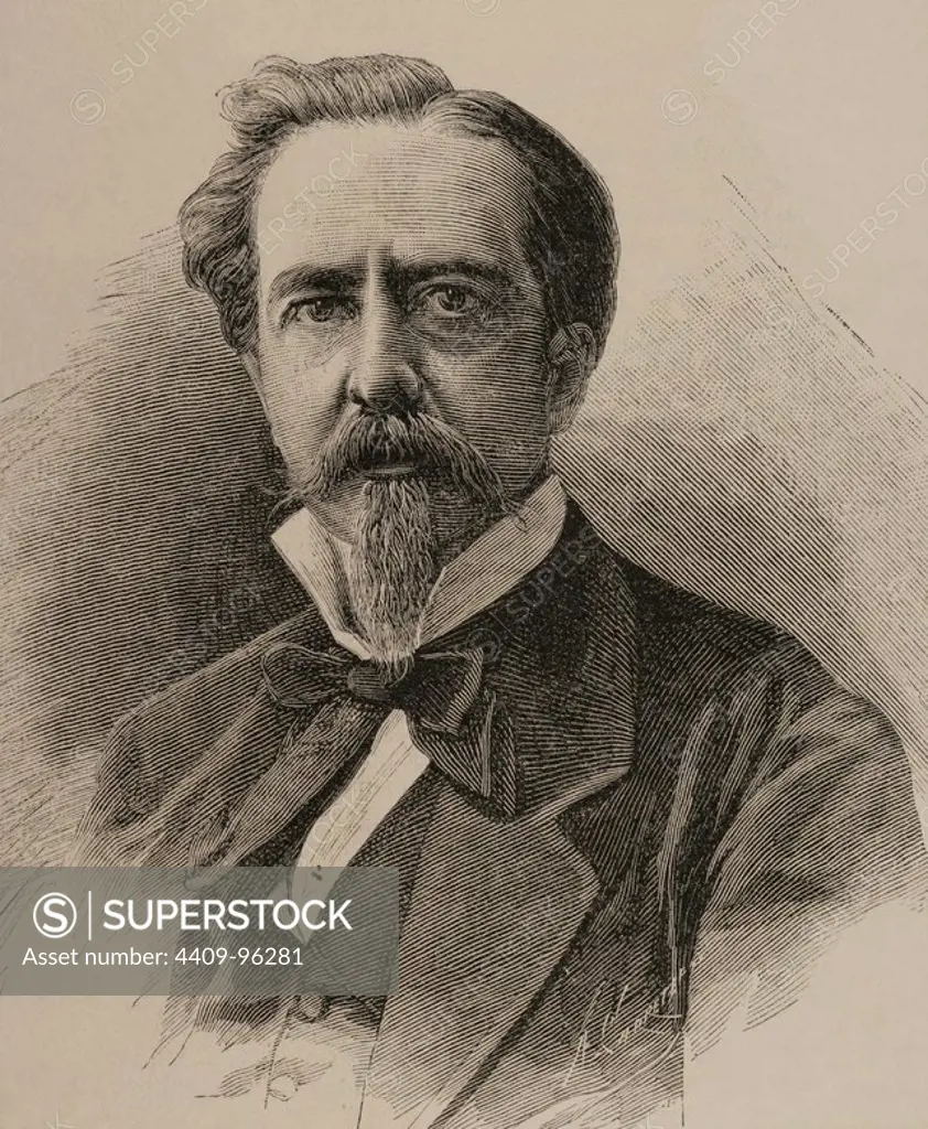 Federico Hoppe (1826-/). Functionary and politician. Engraving by A. Carretero. The Spanish and American illustration, 1879.