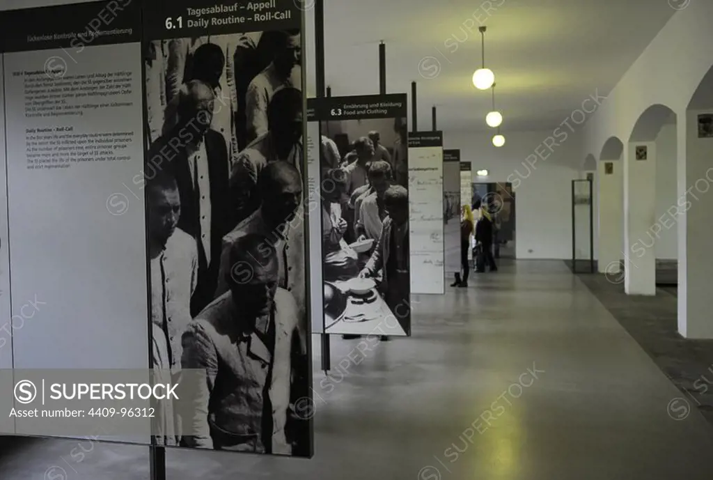 Dachau Concentration Camp. Nazi camp of prisoners opened in 1933. Interior of the Memorial Museum. Germany.