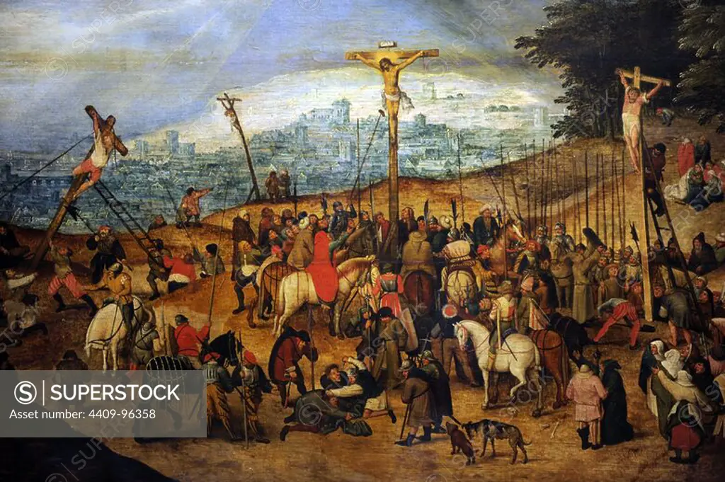 Pieter Brueghel the Younger (1564-1638). Flemish painter. The Crucifixion or The Calvary, 1617. Museum of Fine Arts. Budapest. Hungary.