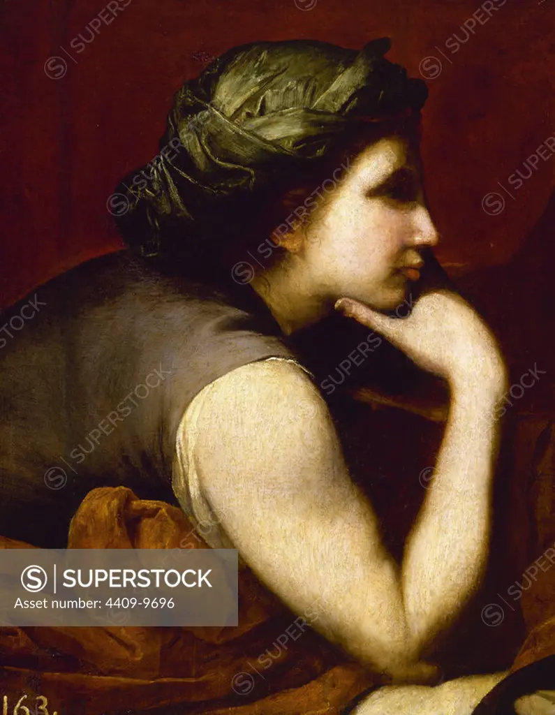 'Media figura de mujer (fragmento de "El triunfo de Baco")', ca. 1635, Oil on canvas, 67 cm x 59 cm, P01122. Author: JUSEPE DE RIBERA. Location: MUSEO DEL PRADO-PINTURA. MADRID. SPAIN. SIBILA.