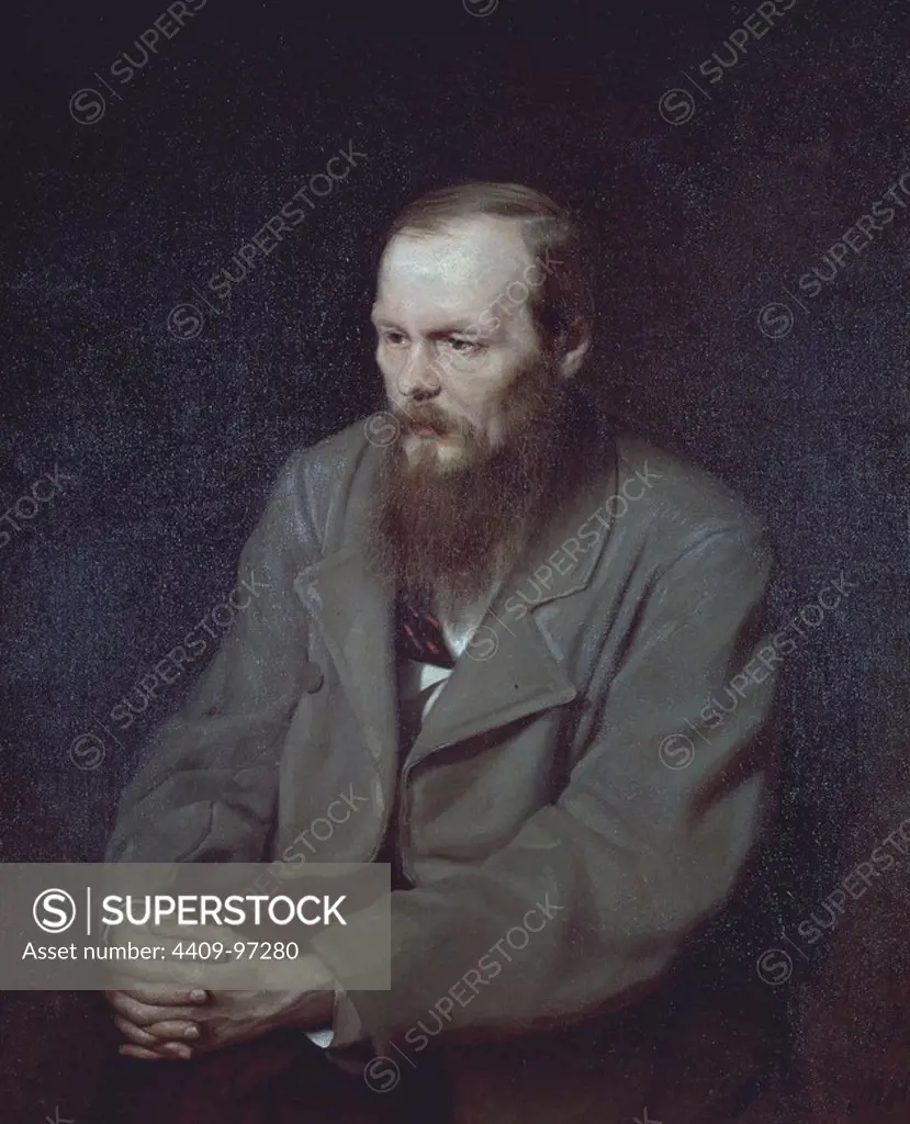 RETRATO DE FEDOR MIJAILOVICH DOSTOIEVSKI (1821-1881) PINTADO EN 1872. Author: PEROV VASILY. Location: GALERIA TRETYAKOV. MOSKAU. RUSSIA.
