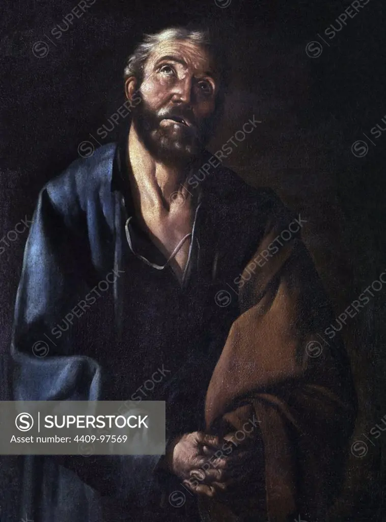 'Tears of Saint Peter', 1633, Oil on canvas, 100 x 77 cm, Inv. CE00036. Author: FRANCISCO DE ZURBARAN. Location: CASA MUSEO DEL GRECO-COLECCION. Toledo. SPAIN. APOSTLE PETER.