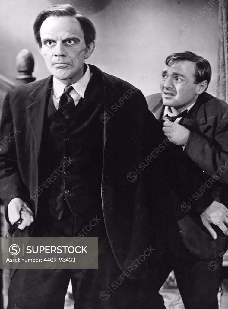 PETER LORRE and RAYMOND MASSEY in ARSENIC AND OLD LACE (1944), directed by FRANK CAPRA.
