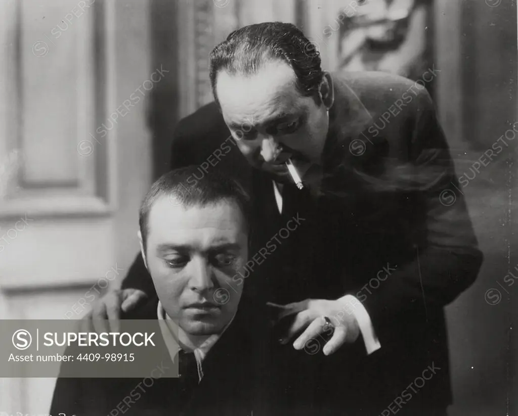 PETER LORRE and EDWARD ARNOLD in CRIME AND PUNISHMENT (1935), directed by PIERRE CHENAL.