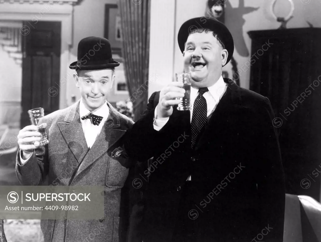 OLIVER HARDY and STAN LAUREL in THE DANCING MASTERS (1943), directed by MALCOLM ST. CLAIR.
