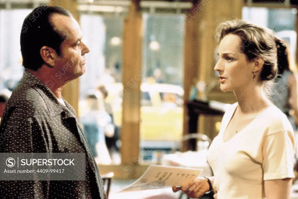 JACK NICHOLSON and HELEN HUNT in AS GOOD AS IT GETS (1997), directed by JAMES L. BROOKS.