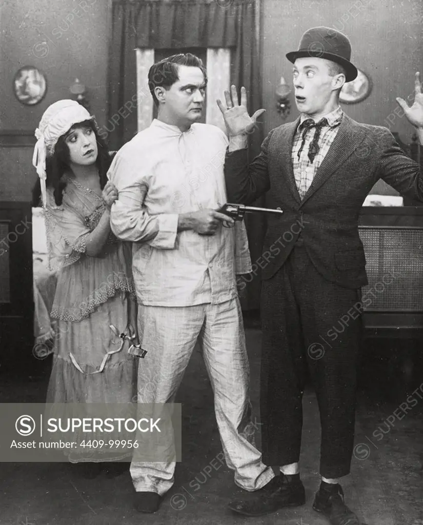 MABEL NORMAND and AL ST. JOHN in HE DID AND HE DIDN'T (1916), directed by ROSCOE "FATTY" ARBUCKLE.