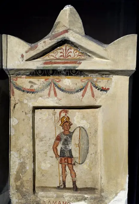 Grave stele of Salmamodes, macedonian mercenery. 2nd century BC. From Sidon (Lebanon). Archaeological Museum. Istanbul. Turkey.