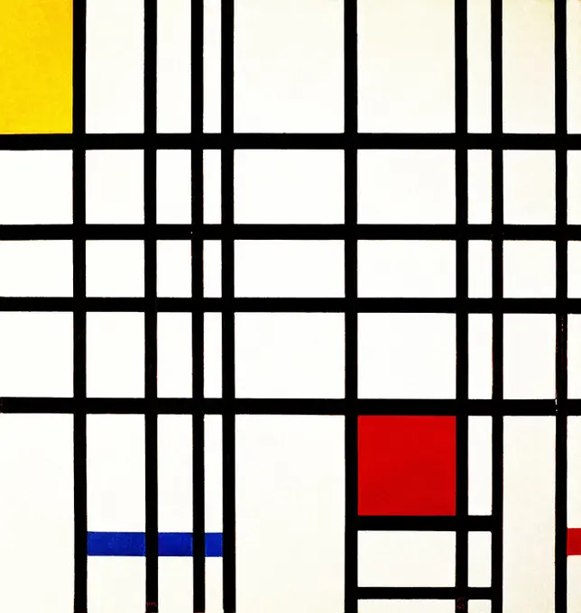 'Composition with Red, Yellow and Blue', 1937-1942, Oil on canvas, 72,5 x 69 cm. Author: PIET MONDRIAN (1872-1944) PIET MONDRIAAN. Location: TATE GALLERY. LONDON. ENGLAND.