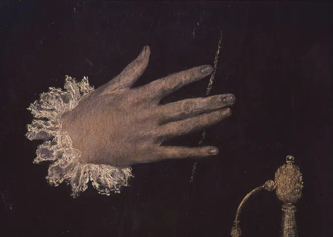 'The Nobleman with his Hand on his Chest' (detail), ca. 1580, Oil on canvas, P00809. Author: EL GRECO-Domenikos Theotokopoulos (1540-1614). Location: MUSEO DEL PRADO-PINTURA. MADRID. SPAIN.