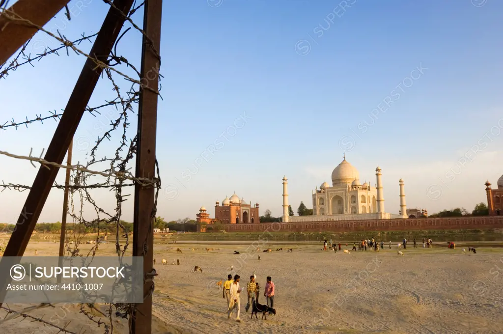 The Taj Mahal from the opposite bank of the Yamuna River, Agra, Uttar Pradesh, India