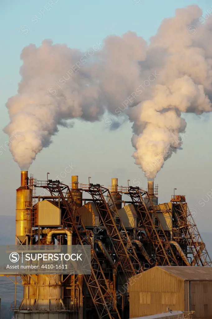 Steam release from CEMEX Cement Works and Limestone Crushing Plant, Shap Fell, Cumbria, England