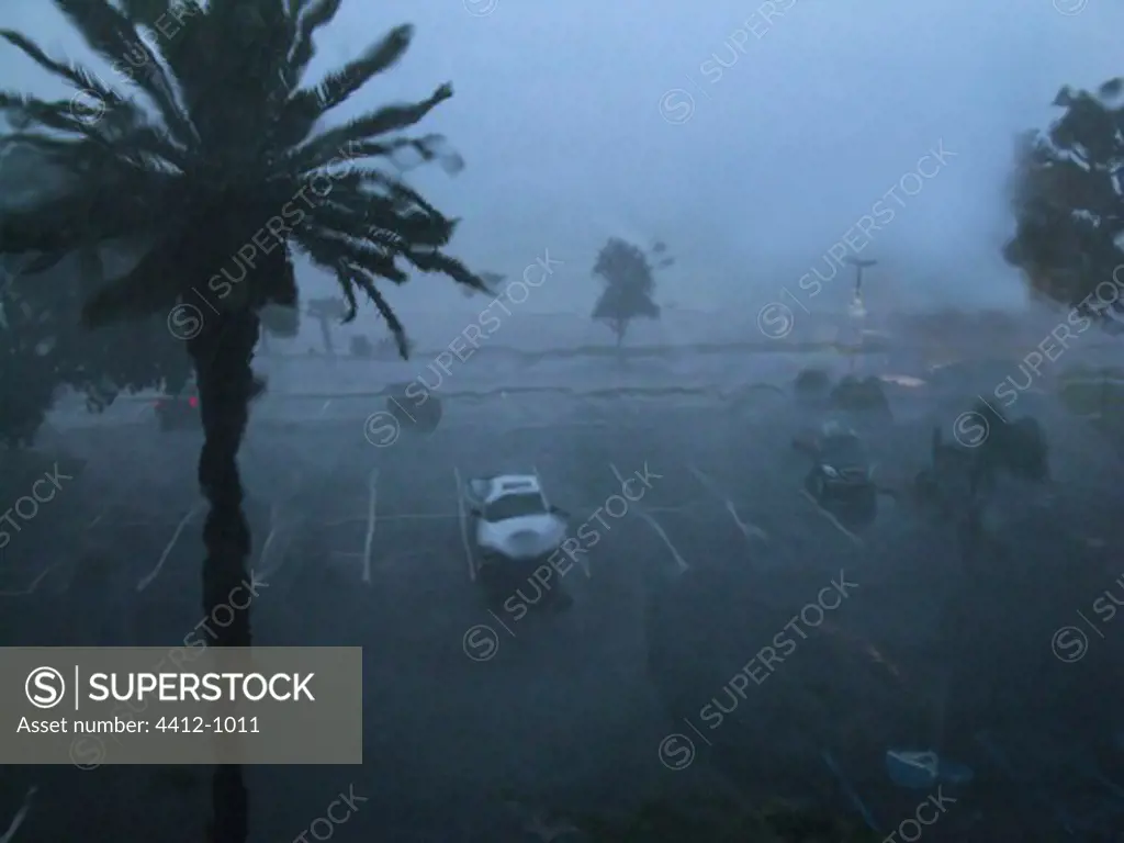 Hurricane Isaac batters Gulfport, MS with high winds and a storm surge. August 29, 2012, Mississippi, USA
