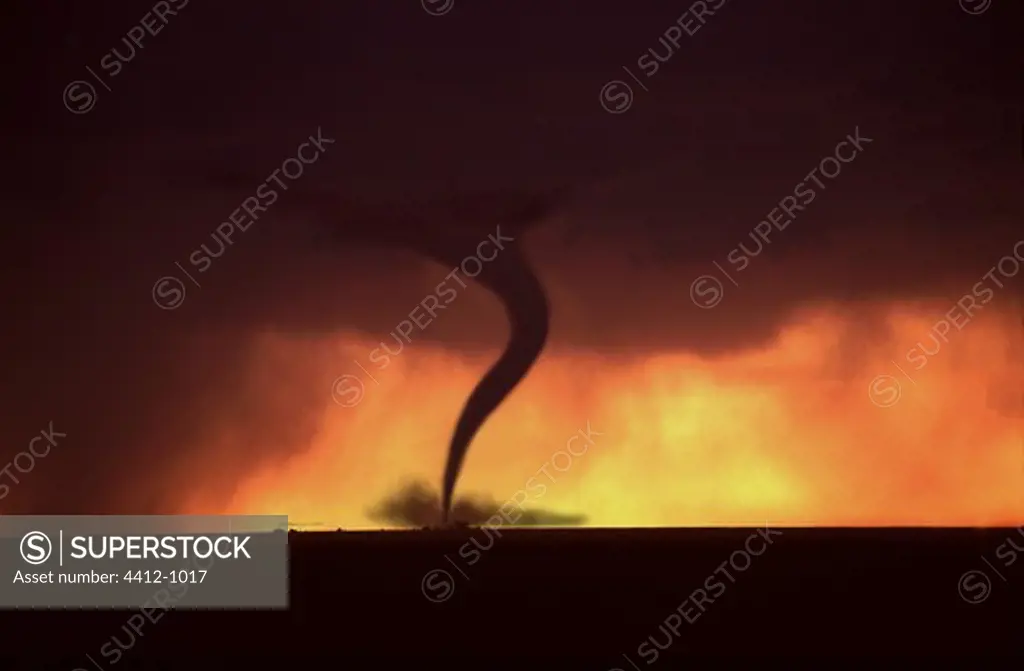 Tornado at sunset