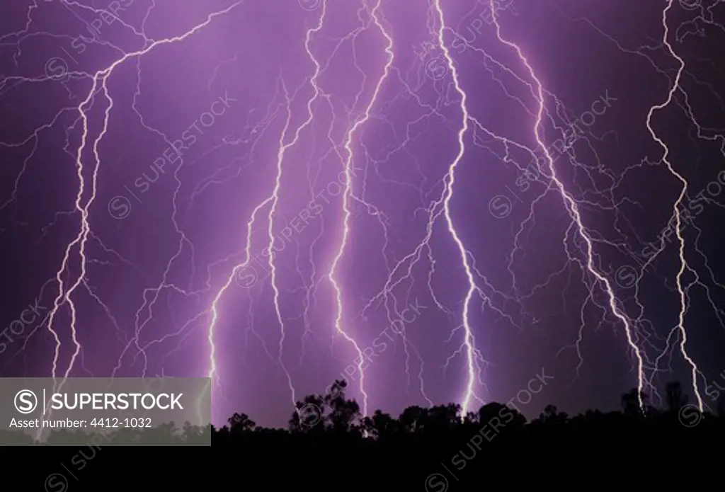USA, Arizona, Tuscon, Lightning striking
