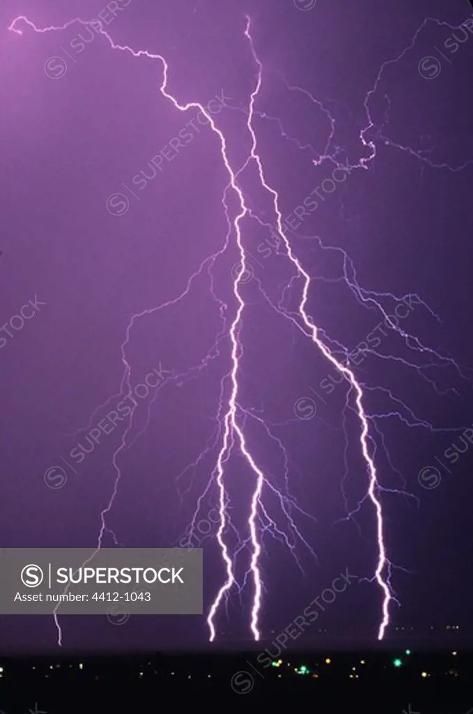 USA, Arizona, Lightning striking