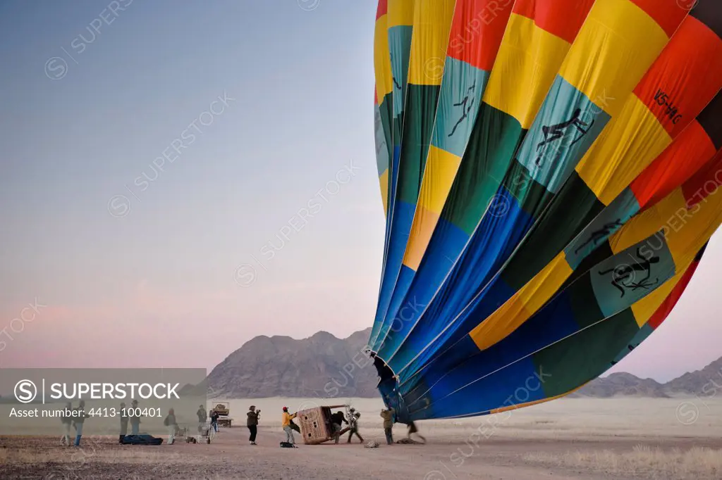 Hot air balloon in Namib-Naukluft national park Namibia