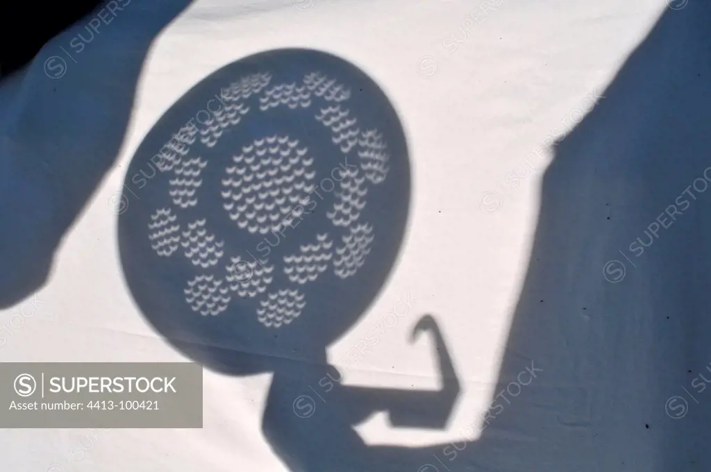 Annular solar eclipse seeing through a sieve