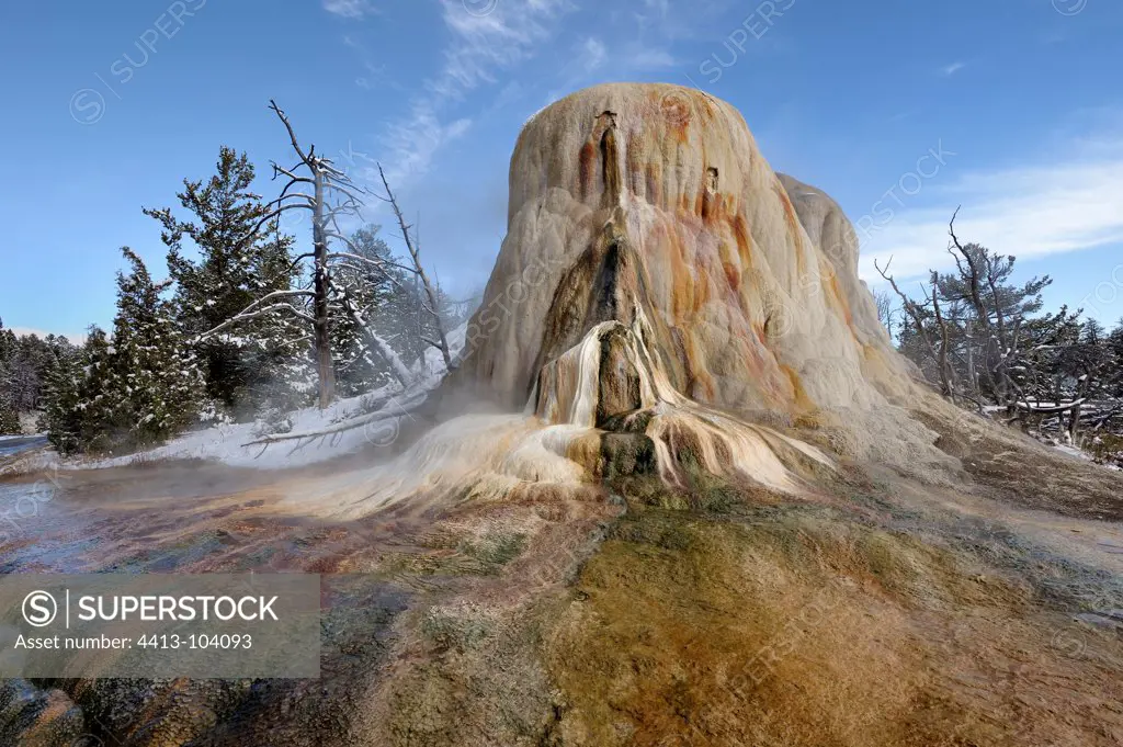 Formation limestone Orange Spring Mound Yellowstone USA