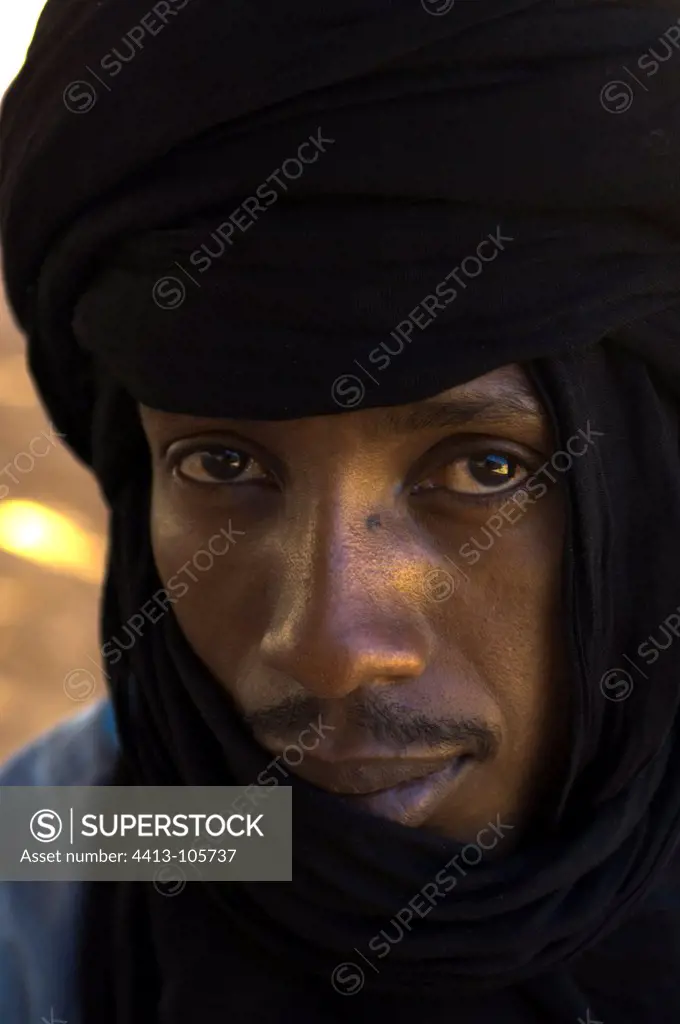 Portrait of Touareg Erg Awbari Sahara Desert Fezzan Libya