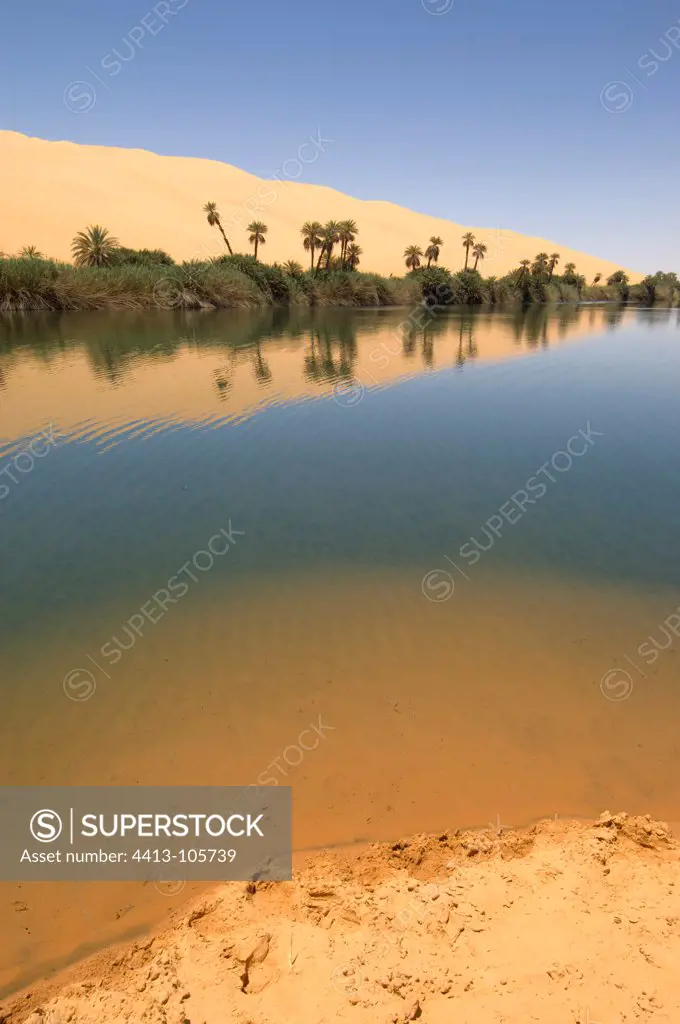 Lake Oum el Ma Erg Awbari Sahara Desert Fezzan Libya