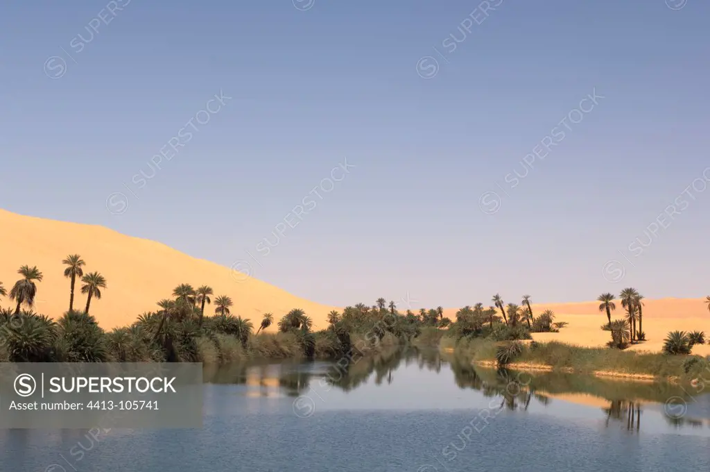 Lake Oum el Ma Erg Awbari Sahara Desert Fezzan Libya